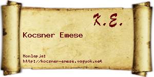 Kocsner Emese névjegykártya